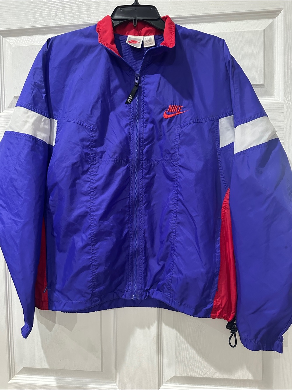 Nike Purple and Red Retro Windbreaker with White Accents